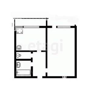 1-к квартира, вторичка, 28м2, 6/9 этаж
