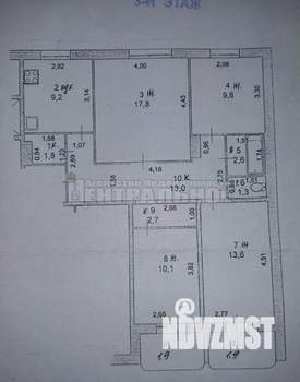 4-к квартира, вторичка, 86м2, 3/10 этаж