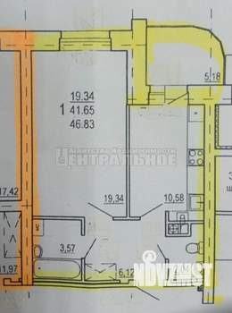 1-к квартира, вторичка, 47м2, 1/10 этаж