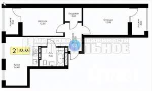 2-к квартира, вторичка, 59м2, 4/11 этаж