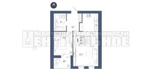 1-к квартира, вторичка, 53м2, 5/16 этаж