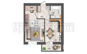 1-к квартира, вторичка, 35м2, 7/10 этаж
