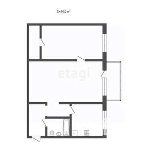 2-к квартира, вторичка, 45м2, 5/5 этаж
