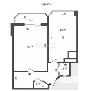 3-к квартира, вторичка, 104м2, 6/7 этаж