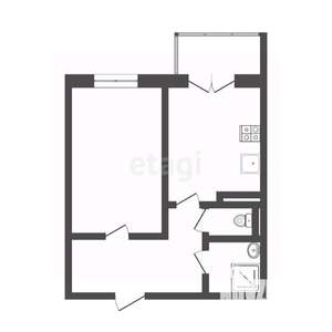 1-к квартира, вторичка, 45м2, 1/10 этаж