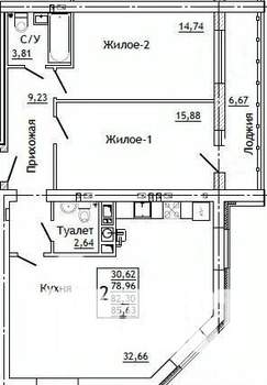 2-к квартира, строящийся дом, 86м2, 3/10 этаж