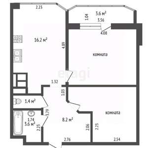 2-к квартира, вторичка, 61м2, 4/7 этаж