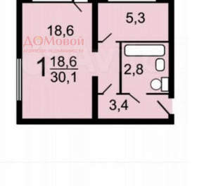 1-к квартира, вторичка, 31м2, 2/5 этаж