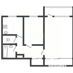 2-к квартира, вторичка, 54м2, 1/9 этаж