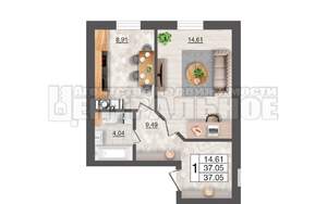 1-к квартира, вторичка, 37м2, 2/10 этаж