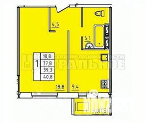 1-к квартира, вторичка, 40м2, 2/10 этаж