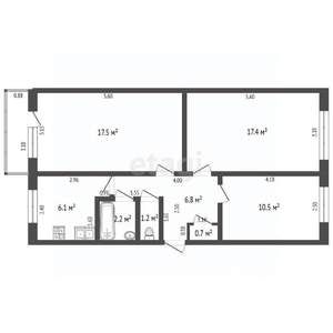3-к квартира, вторичка, 62м2, 4/5 этаж