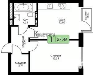 1-к квартира, сданный дом, 37м2, 3/11 этаж