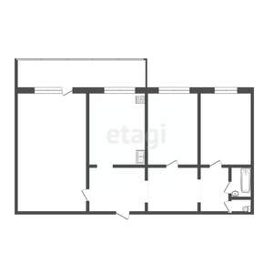 3-к квартира, вторичка, 68м2, 9/9 этаж