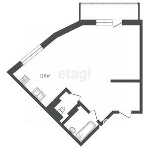 1-к квартира, вторичка, 44м2, 8/19 этаж