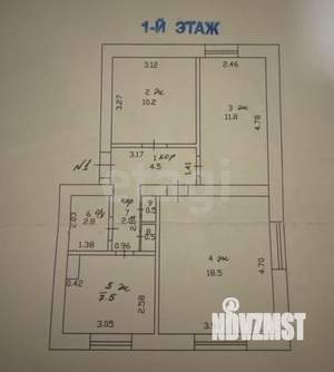 3-к квартира, вторичка, 58м2, 1/2 этаж