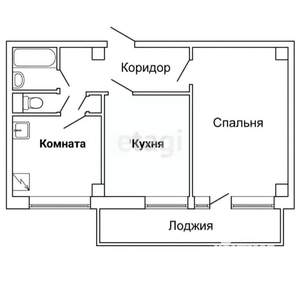 2-к квартира, вторичка, 55м2, 3/9 этаж