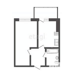 1-к квартира, вторичка, 42м2, 6/11 этаж