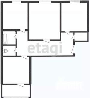 3-к квартира, вторичка, 65м2, 5/5 этаж