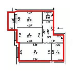 2-к квартира, строящийся дом, 60м2, 13/16 этаж