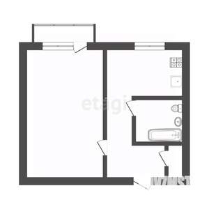1-к квартира, вторичка, 33м2, 5/5 этаж