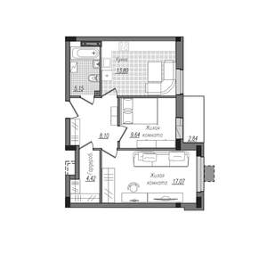 2-к квартира, строящийся дом, 61м2, 2/16 этаж