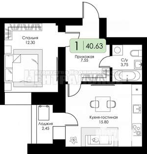 1-к квартира, вторичка, 41м2, 9/10 этаж