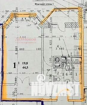 1-к квартира, вторичка, 48м2, 6/10 этаж