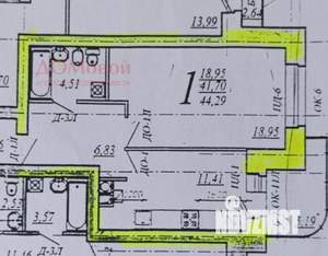 1-к квартира, вторичка, 44м2, 9/10 этаж