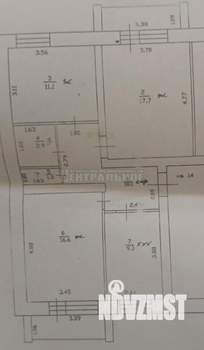 3-к квартира, вторичка, 69м2, 6/6 этаж