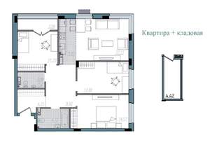 4-к квартира, строящийся дом, 88м2, 6/14 этаж