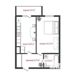 1-к квартира, вторичка, 41м2, 10/10 этаж