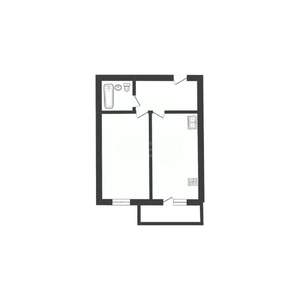 1-к квартира, строящийся дом, 41м2, 4/10 этаж