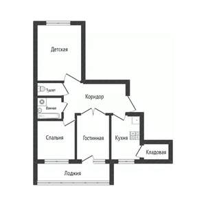 3-к квартира, вторичка, 69м2, 2/5 этаж