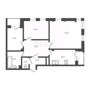 3-к квартира, вторичка, 112м2, 2/7 этаж