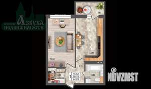 1-к квартира, вторичка, 44м2, 17/18 этаж