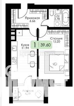 1-к квартира, вторичка, 40м2, 5/10 этаж