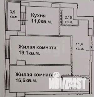 2-к квартира, вторичка, 65м2, 17/19 этаж