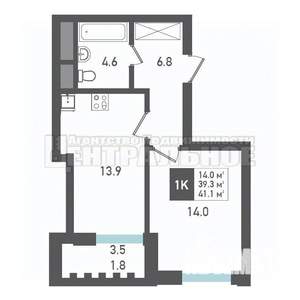 1-к квартира, вторичка, 41м2, 2/22 этаж