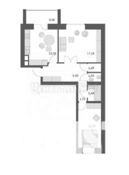 2-к квартира, вторичка, 65м2, 2/10 этаж