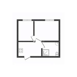 2-к квартира, вторичка, 23м2, 2/5 этаж