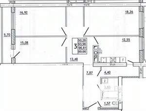 3-к квартира, вторичка, 100м2, 9/10 этаж