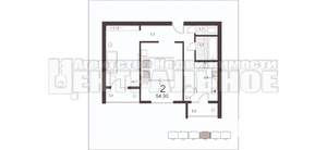 2-к квартира, вторичка, 55м2, 9/10 этаж