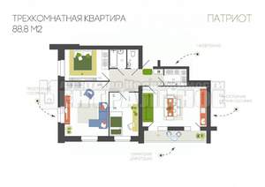 2-к квартира, вторичка, 65м2, 7/10 этаж