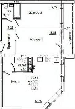 2-к квартира, строящийся дом, 86м2, 5/10 этаж