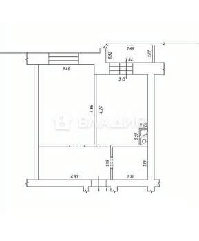 1-к квартира, вторичка, 45м2, 3/10 этаж