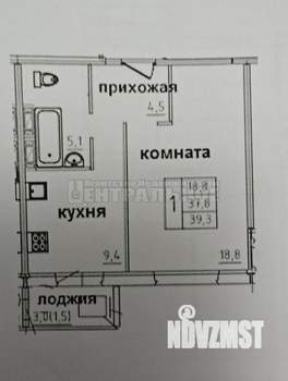 1-к квартира, вторичка, 39м2, 1/10 этаж