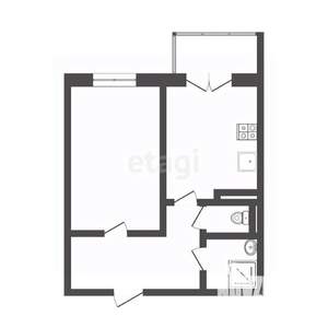 1-к квартира, вторичка, 45м2, 1/10 этаж
