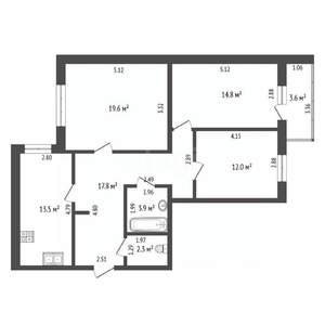3-к квартира, вторичка, 88м2, 7/9 этаж