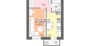 1-к квартира, вторичка, 42м2, 1/5 этаж
